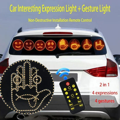 Funny Gesture & Emoji Car Sign | Flip, Flash & Express!